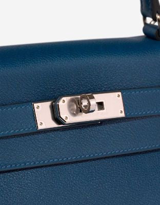 Sac HERMES Kelly 28 en Cuir Bleu - 102877