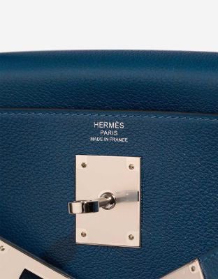 Sac HERMES Kelly 28 en Cuir Bleu - 102877