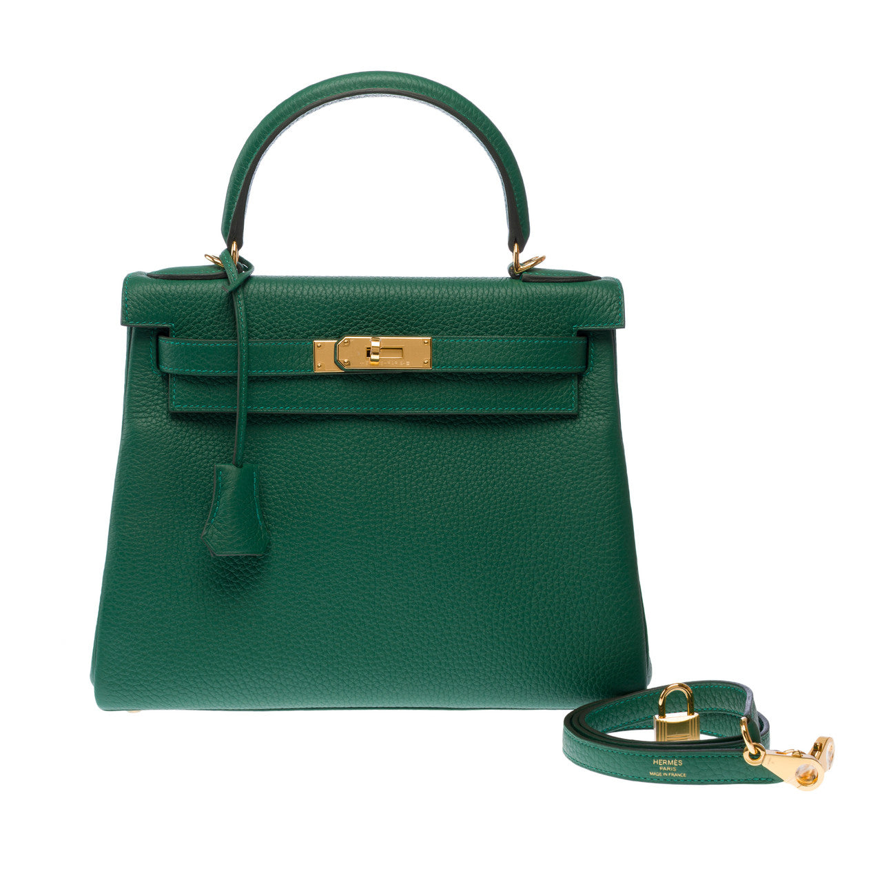Sac HERMES Kelly 28 en Cuir Vert - 102914