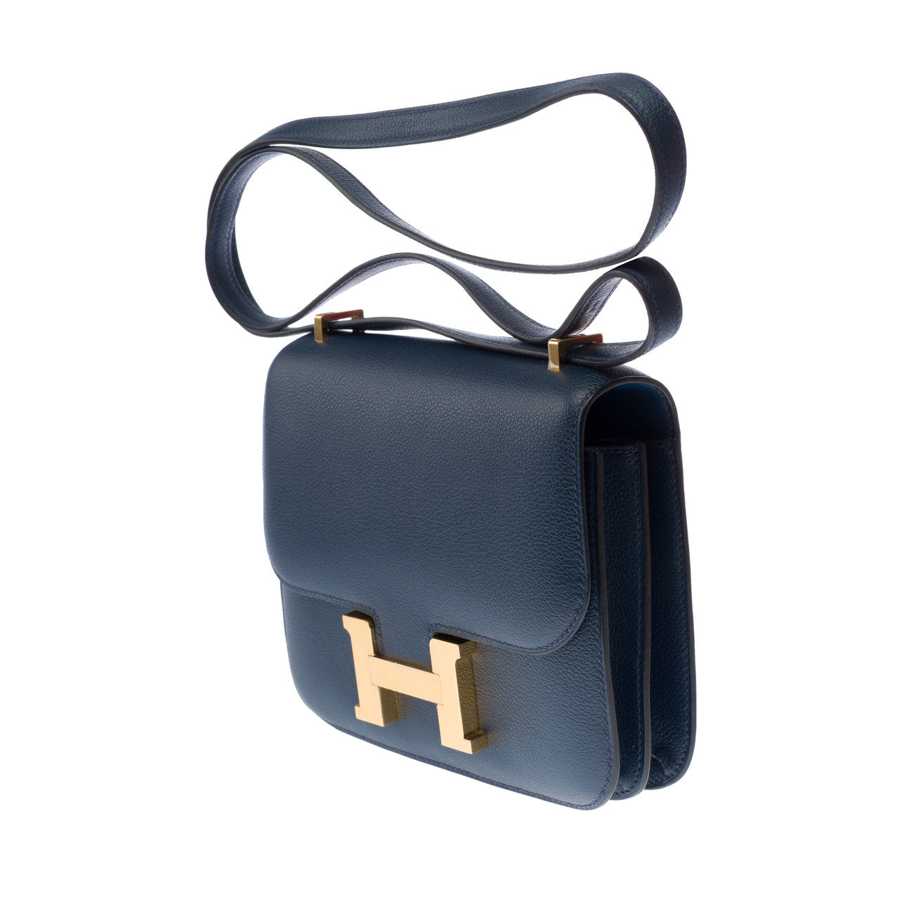 Sac HERMES Constance en Cuir Bleu - 102895