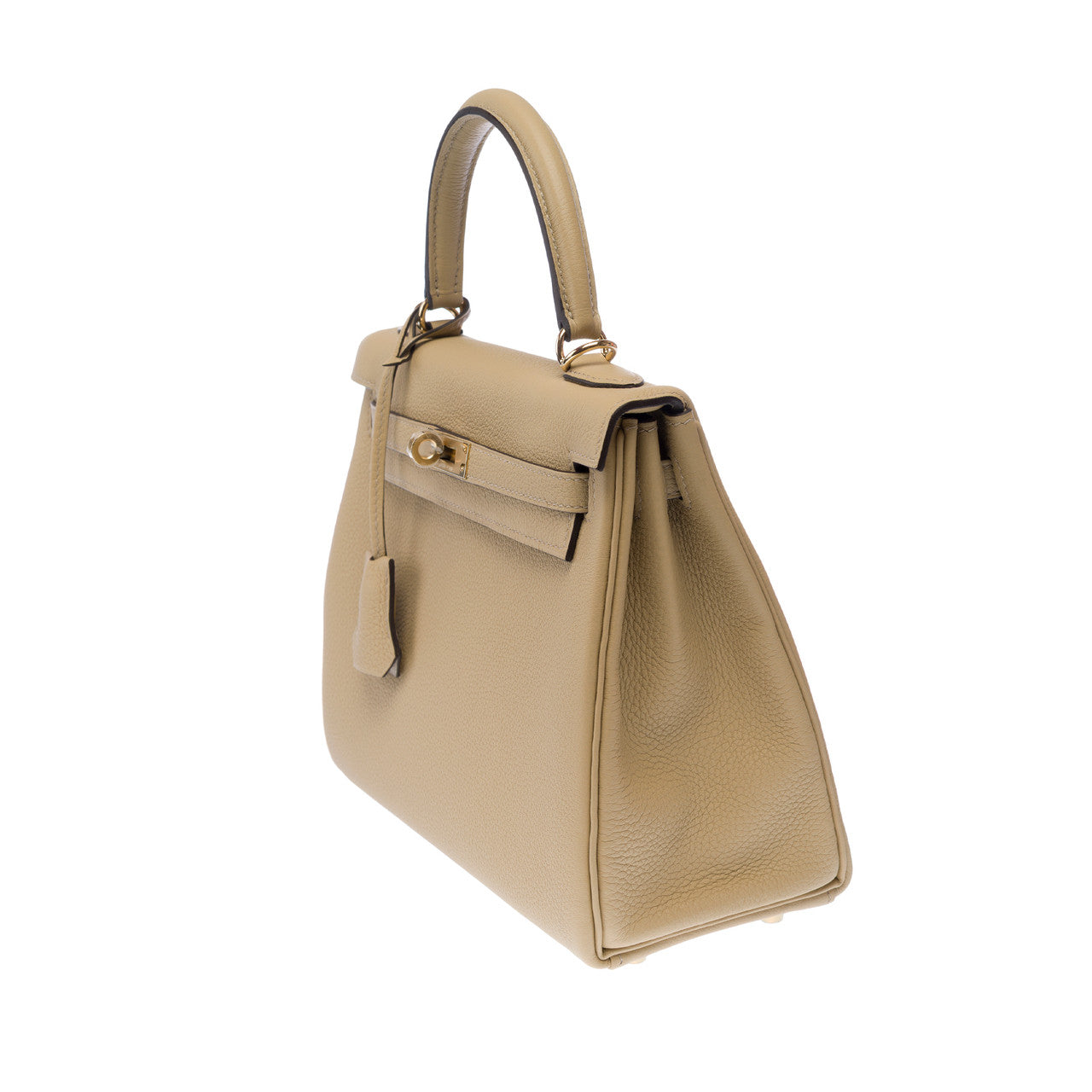 Sac HERMES Kelly 25 en Cuir Beige - 102942