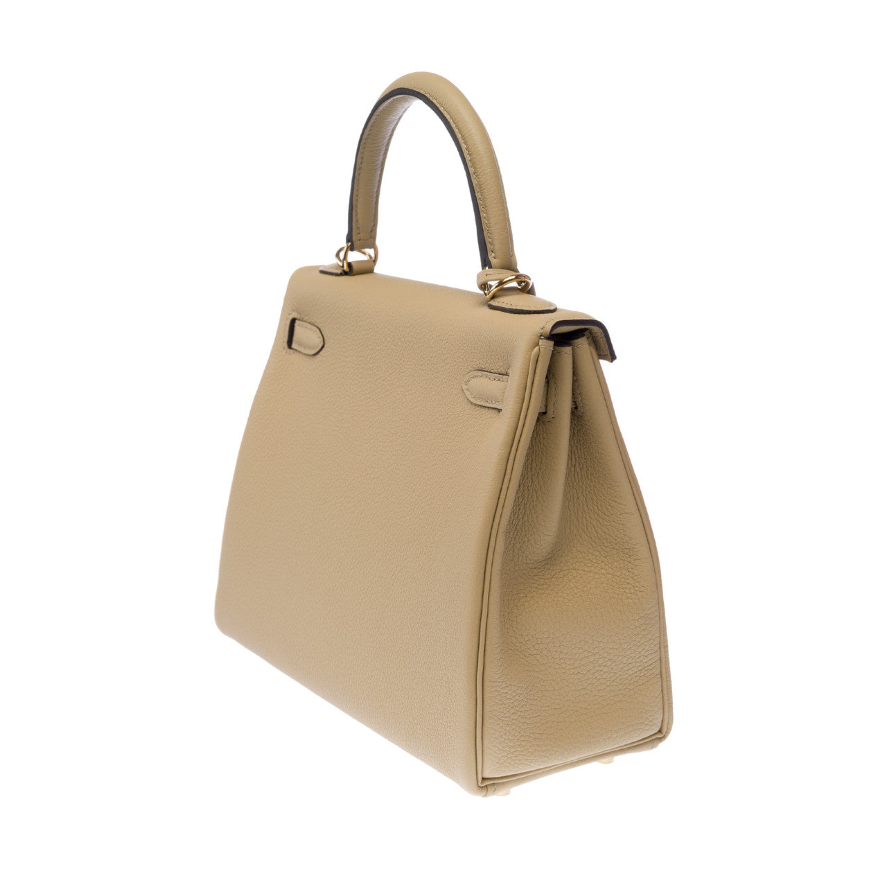 Sac HERMES Kelly 25 en Cuir Beige - 102942