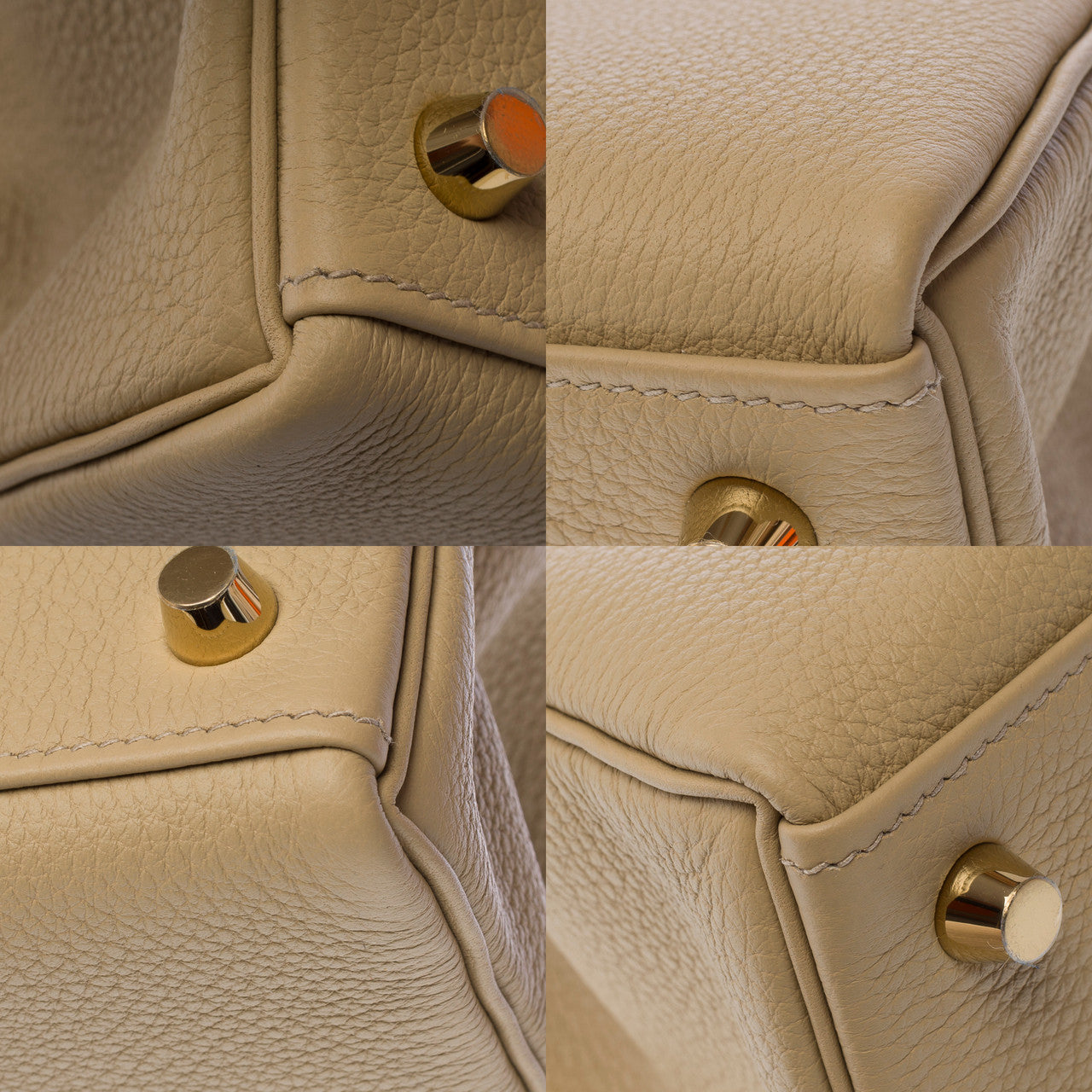 Sac HERMES Kelly 25 en Cuir Beige - 102942