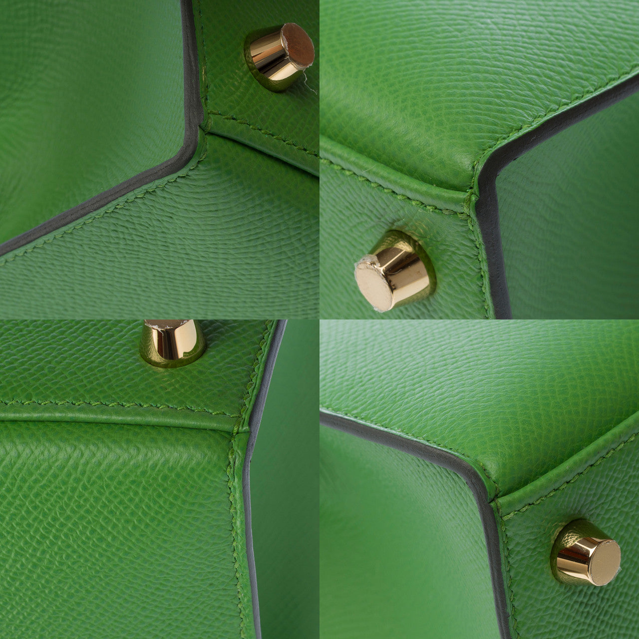 Sac HERMES Kelly 25 en Cuir Vert - 102954