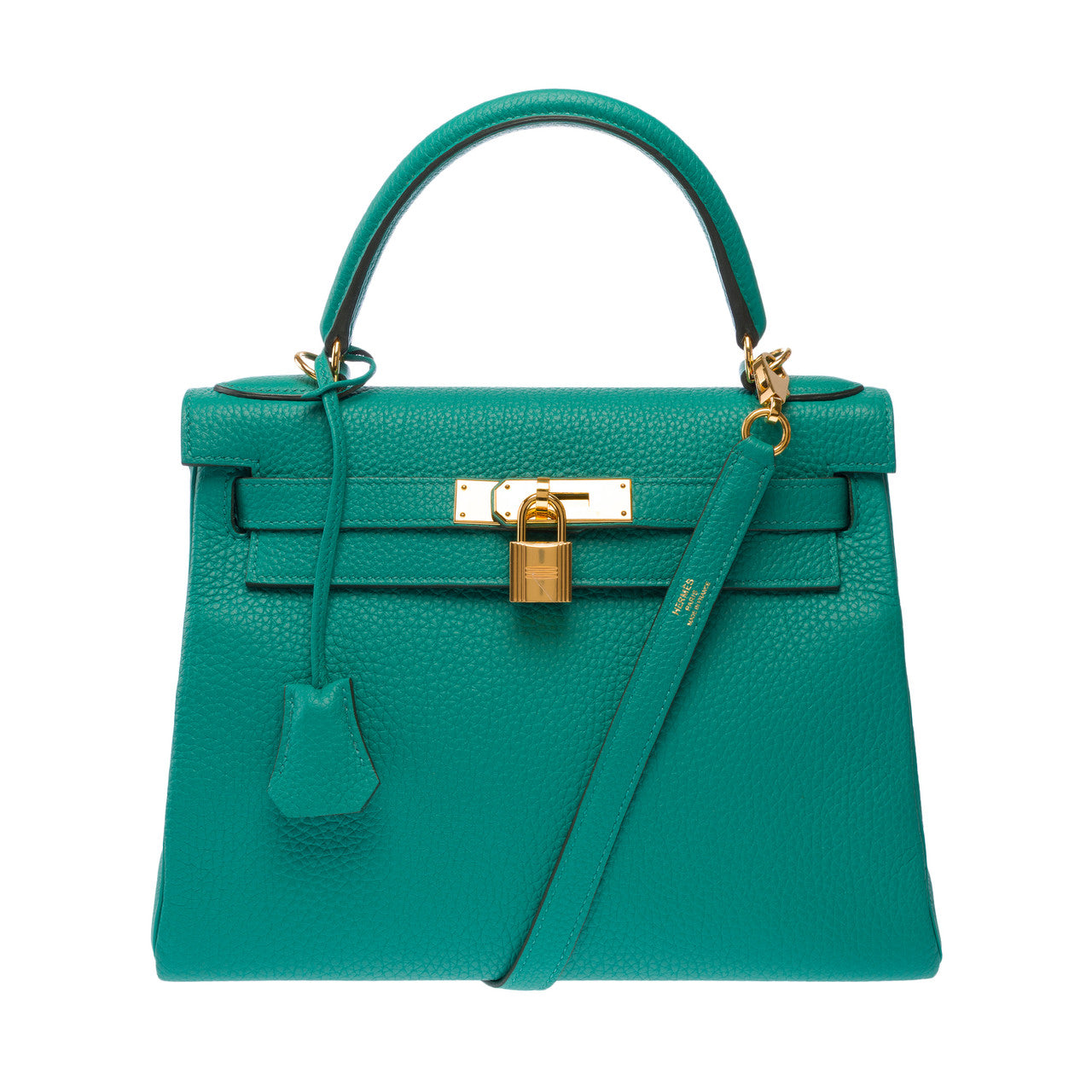 Sac HERMES Kelly 28 en Cuir Vert - 102963
