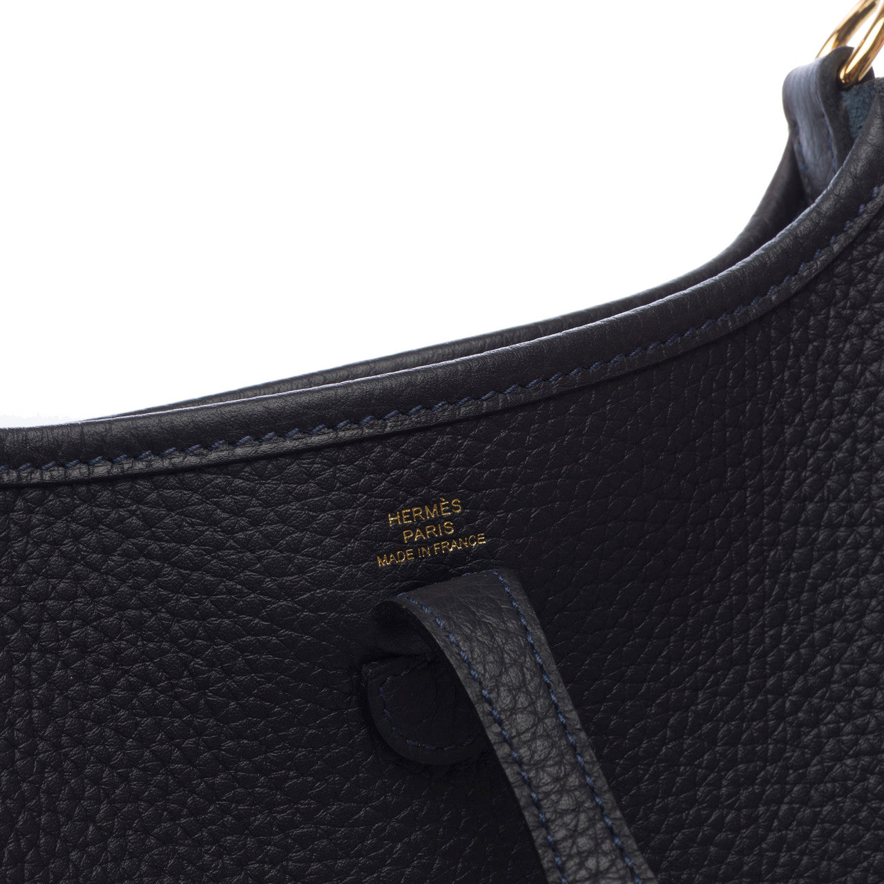 Sac HERMES Mini Evelyne en Cuir Bleu Marine - 102966