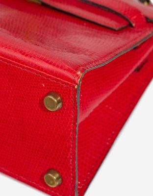 Sac HERMES Kelly Mini en Cuirs exotiques Rouge - 102976
