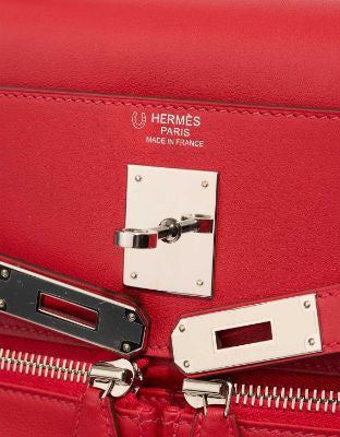 Sac HERMES Kelly Lakis en Cuir Rouge - 102983