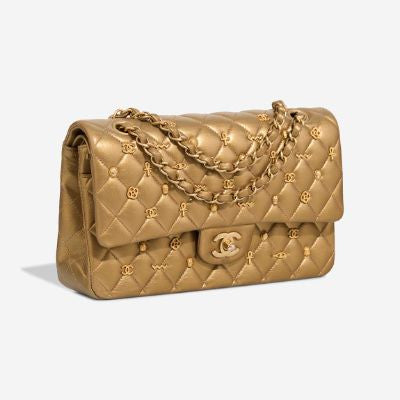 Sac CHANEL Timeless/Classique en Cuir Doré - 102985