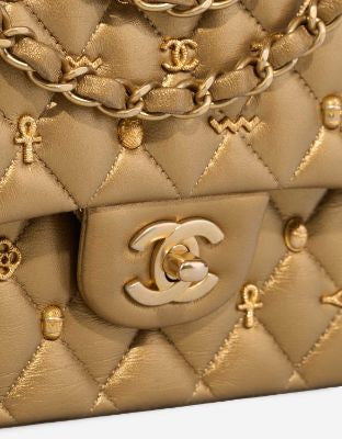 Sac CHANEL Timeless/Classique en Cuir Doré - 102985