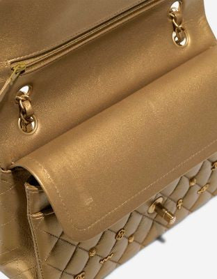 Sac CHANEL Timeless/Classique en Cuir Doré - 102985