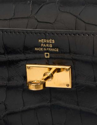 Sac HERMES Kelly Mini en Cuirs exotiques Noir - 102987