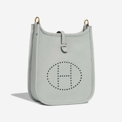 Sac HERMES Mini Evelyne en Cuir Bleu - 102989