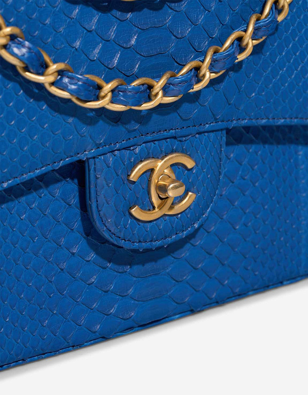 Sac CHANEL Timeless/Classique en Cuirs exotiques Bleu - 102993