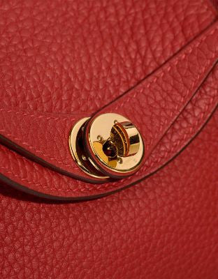 Sac HERMES Lindy en Cuir Rouge - 102995