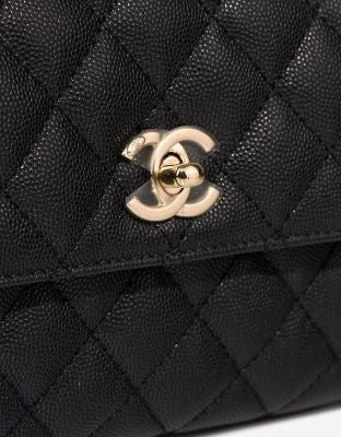 Sac CHANEL Coco Handle en Cuir Noir - 102978