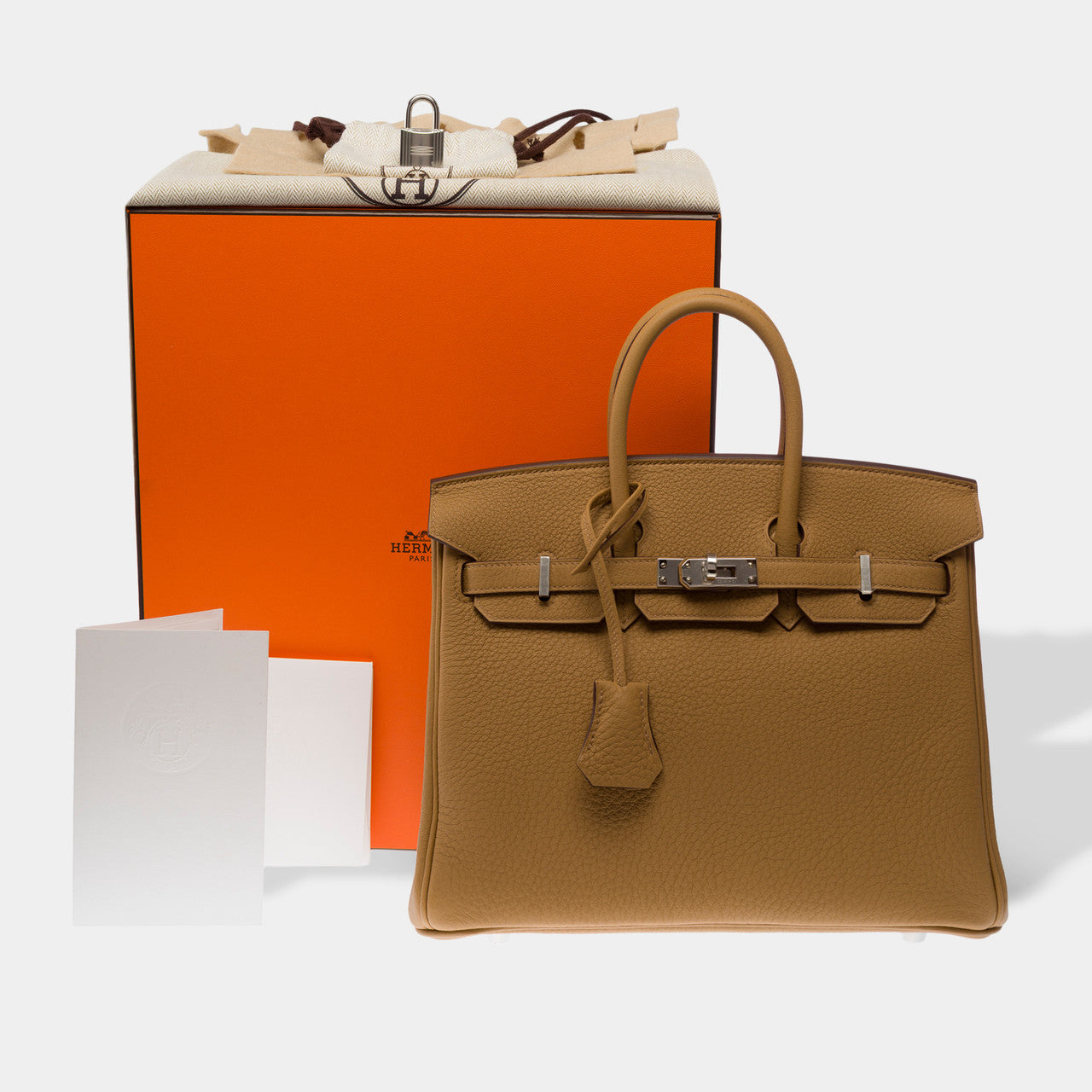 Sac HERMES Birkin 25 en Cuir Beige - 103019