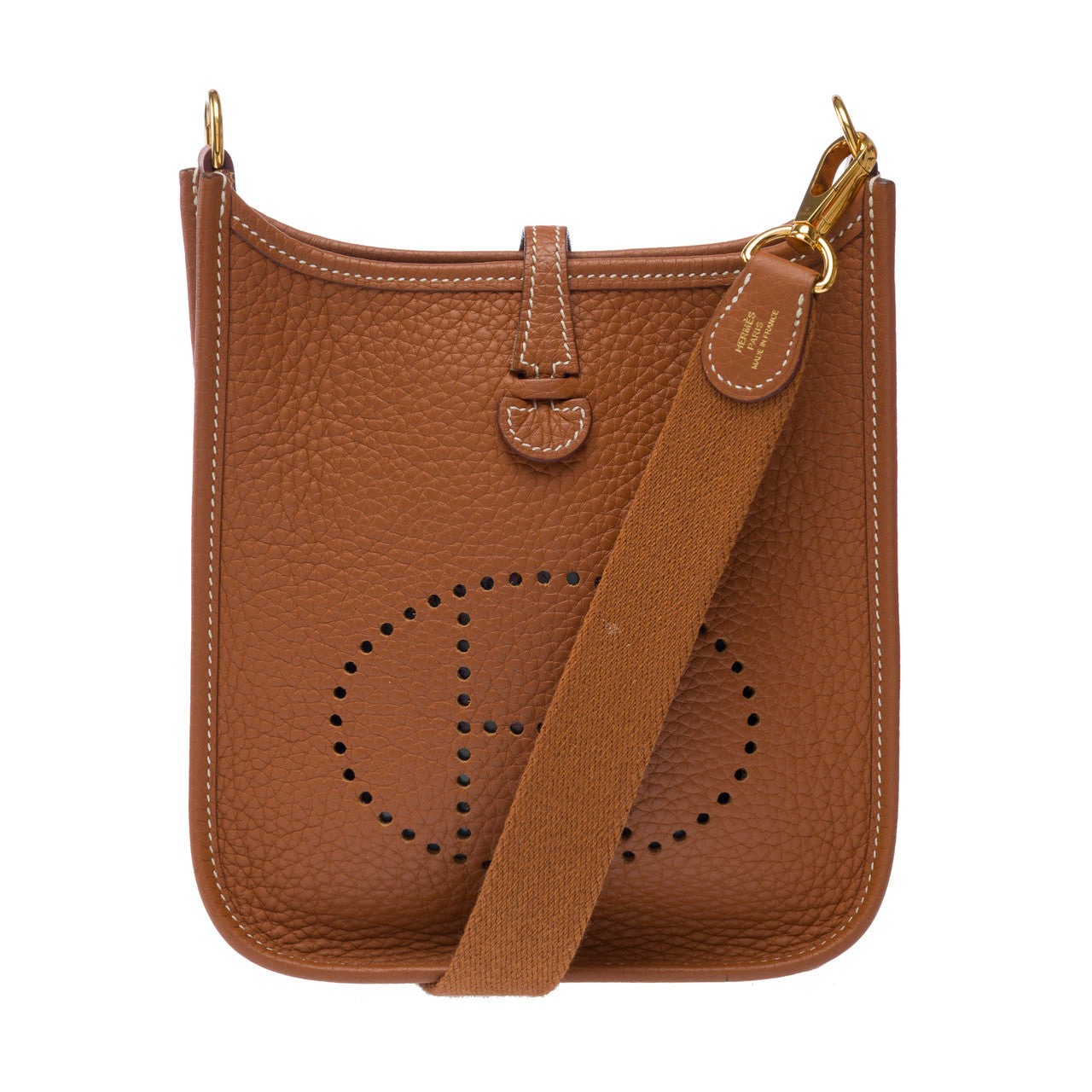 Sac HERMES Mini Evelyne en Cuir Doré - 103049