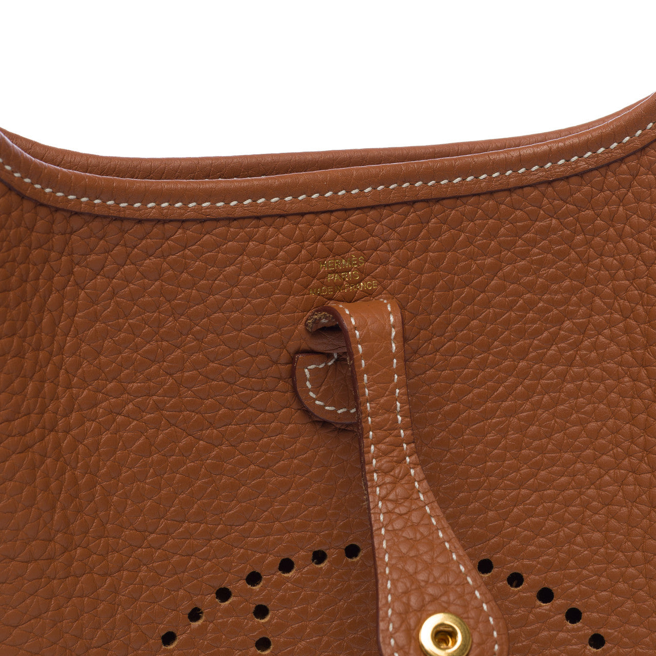 Sac HERMES Mini Evelyne en Cuir Doré - 103049