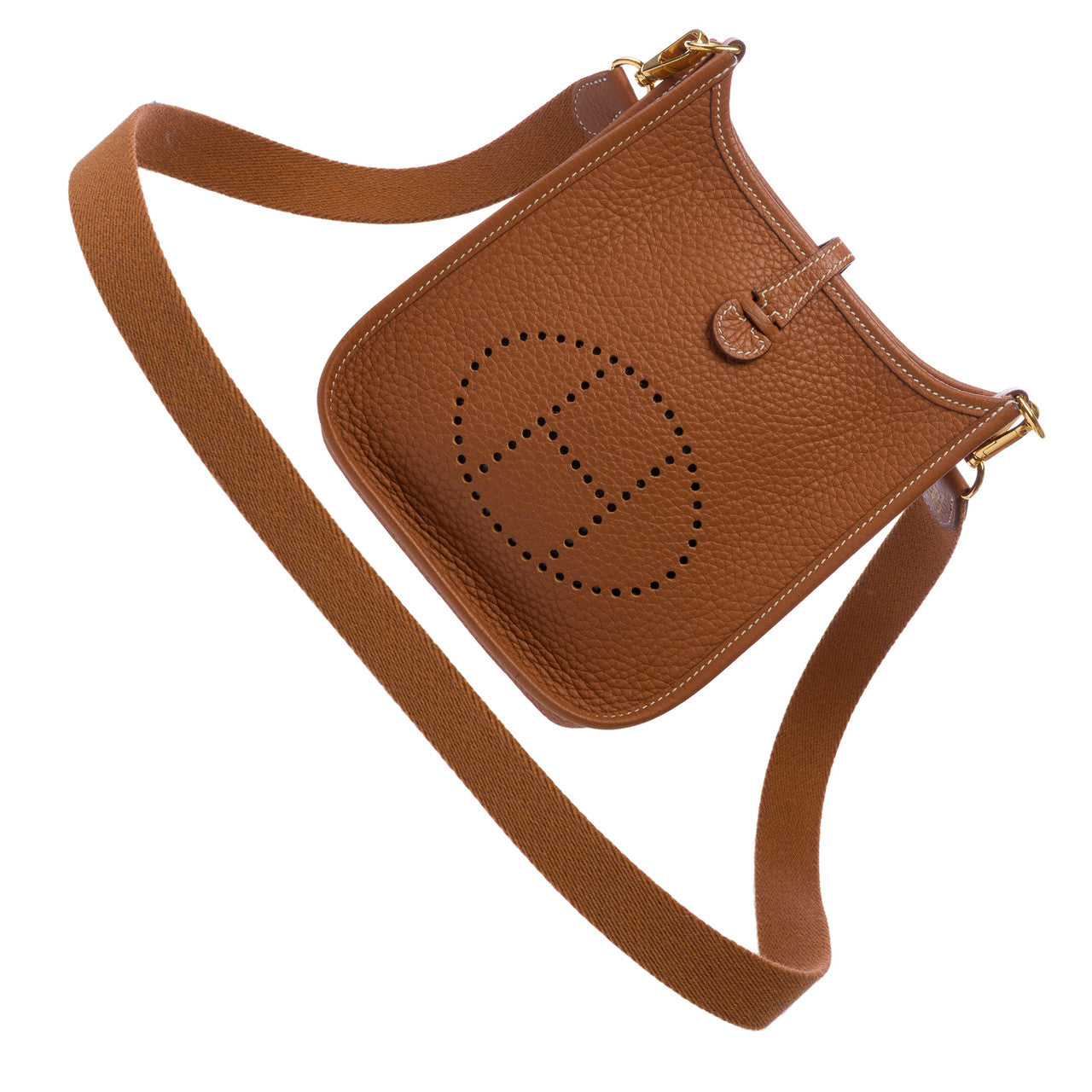 Sac HERMES Mini Evelyne en Cuir Doré - 103049