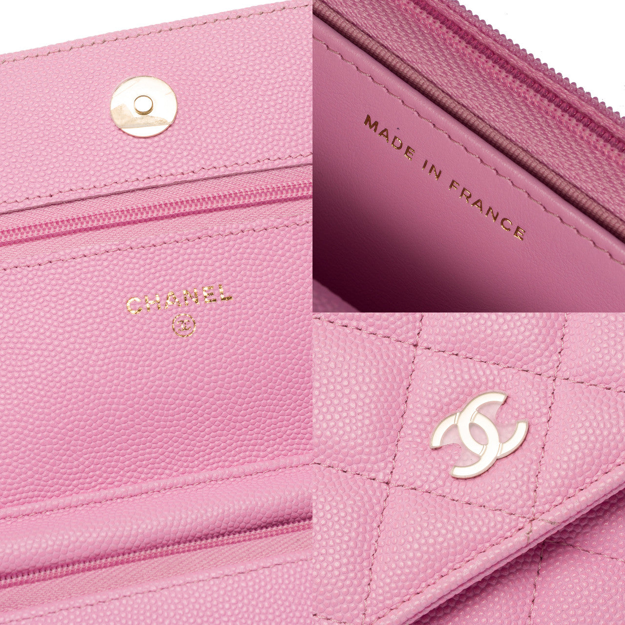 Sac CHANEL Wallet on Chain en Cuir Rose - 103065