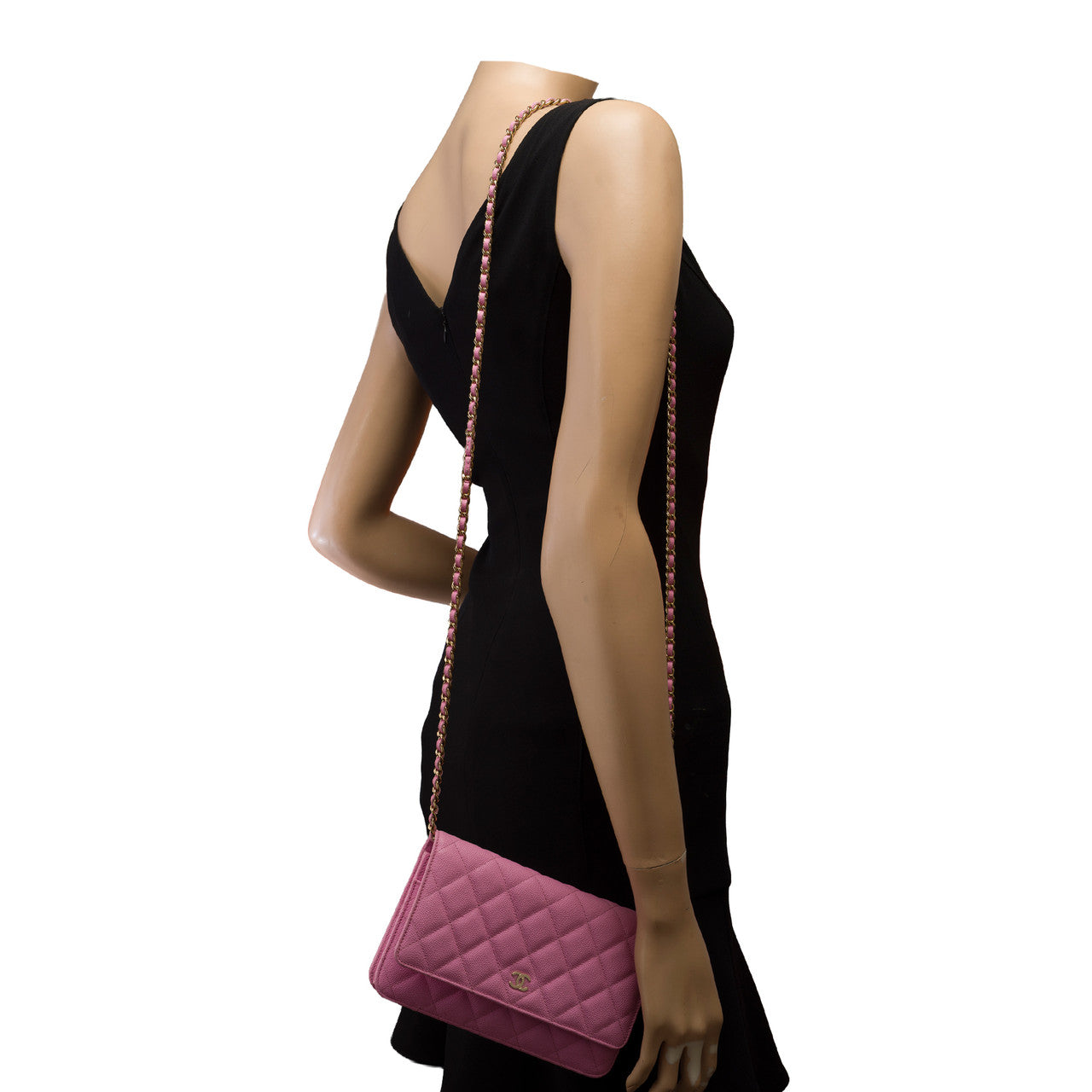 Sac CHANEL Wallet on Chain en Cuir Rose - 103065