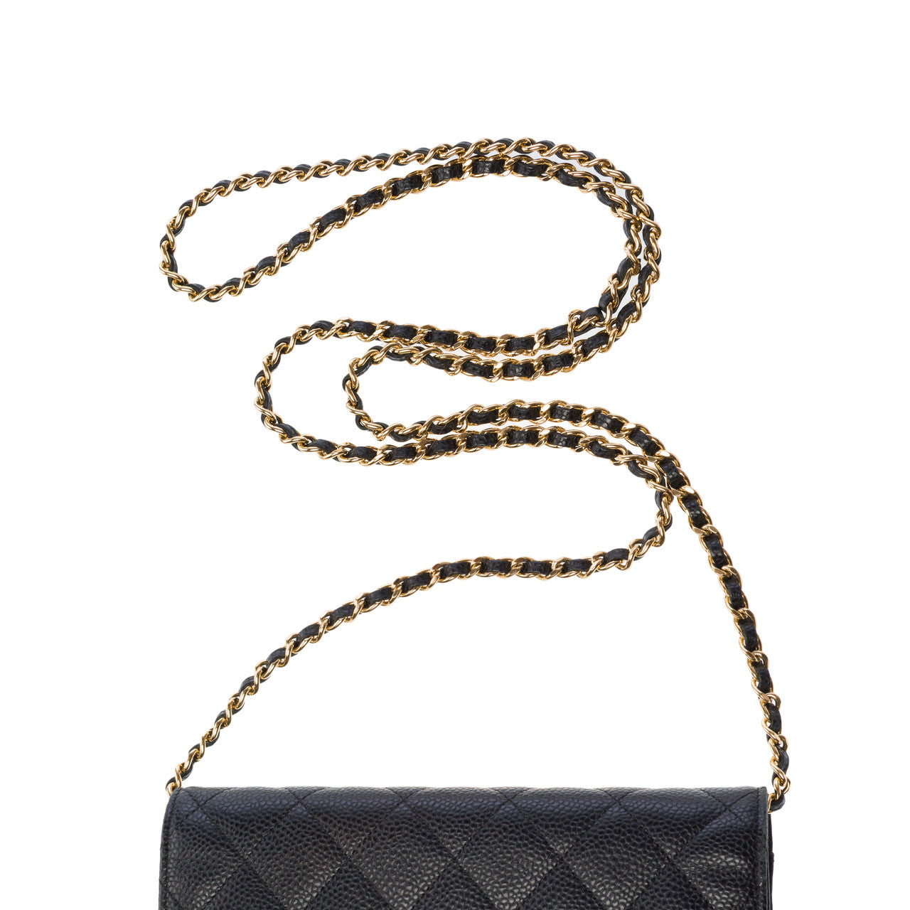 Sac CHANEL Wallet on Chain en Cuir Noir - 103062