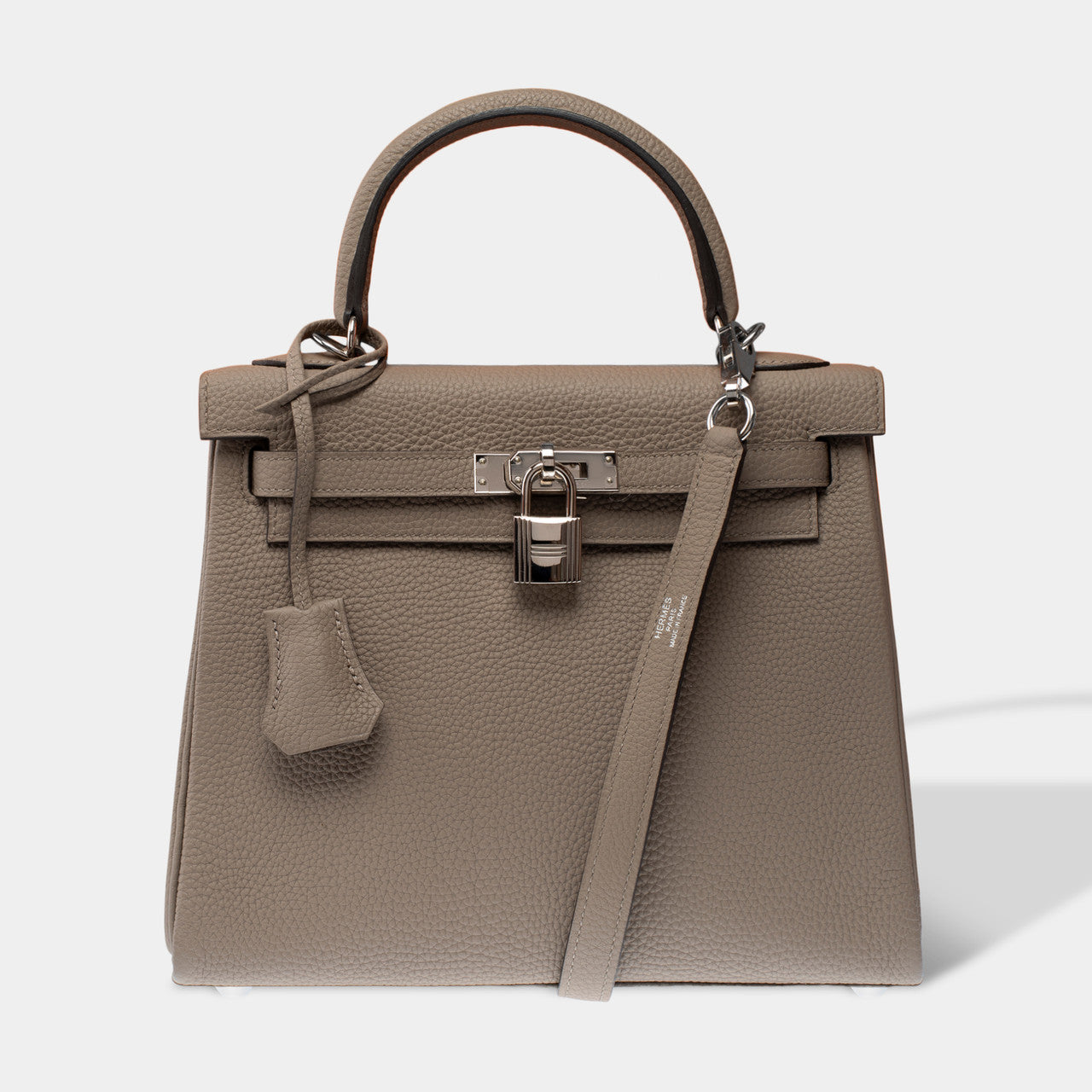 Sac HERMES Kelly 25 en Cuir Gris - 103105