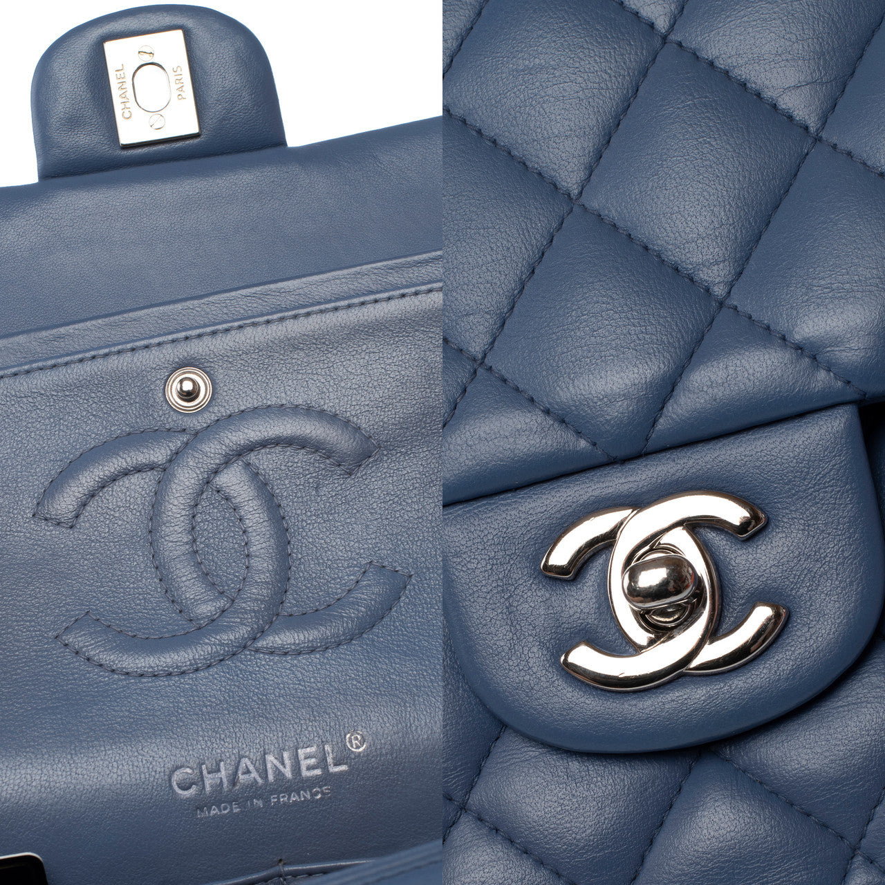 Sac CHANEL Timeless/Classique en Cuir Bleu - 103058