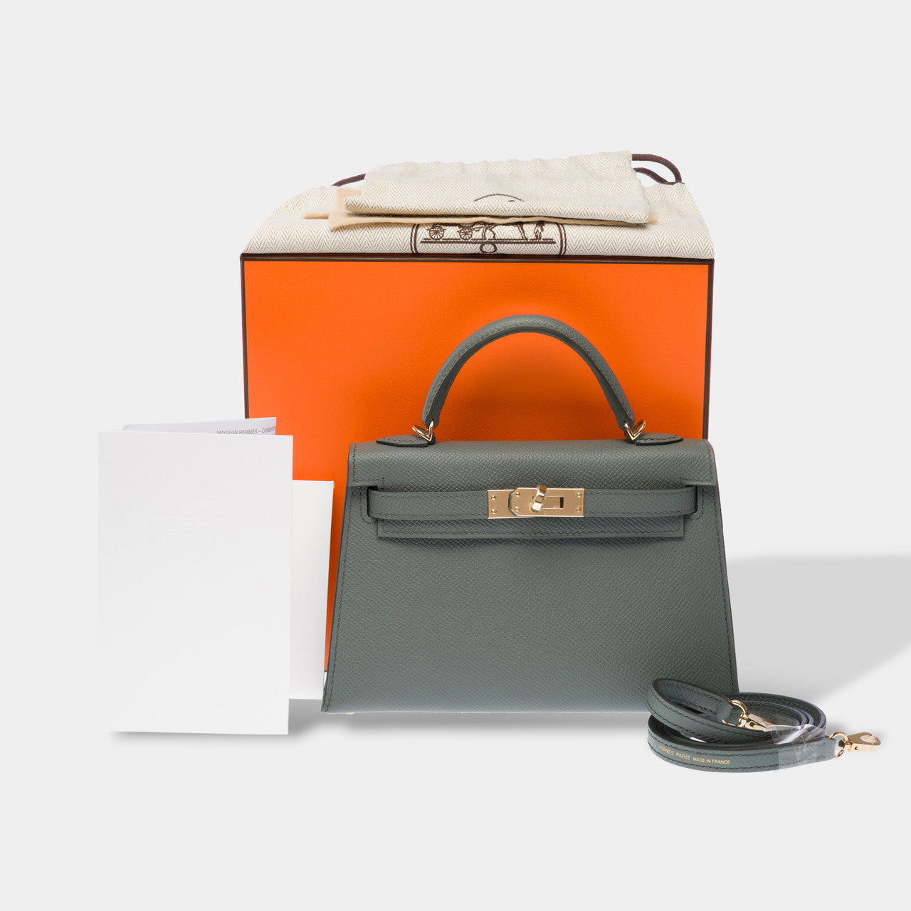 Sac HERMES Kelly Mini en Cuir Vert - 103147