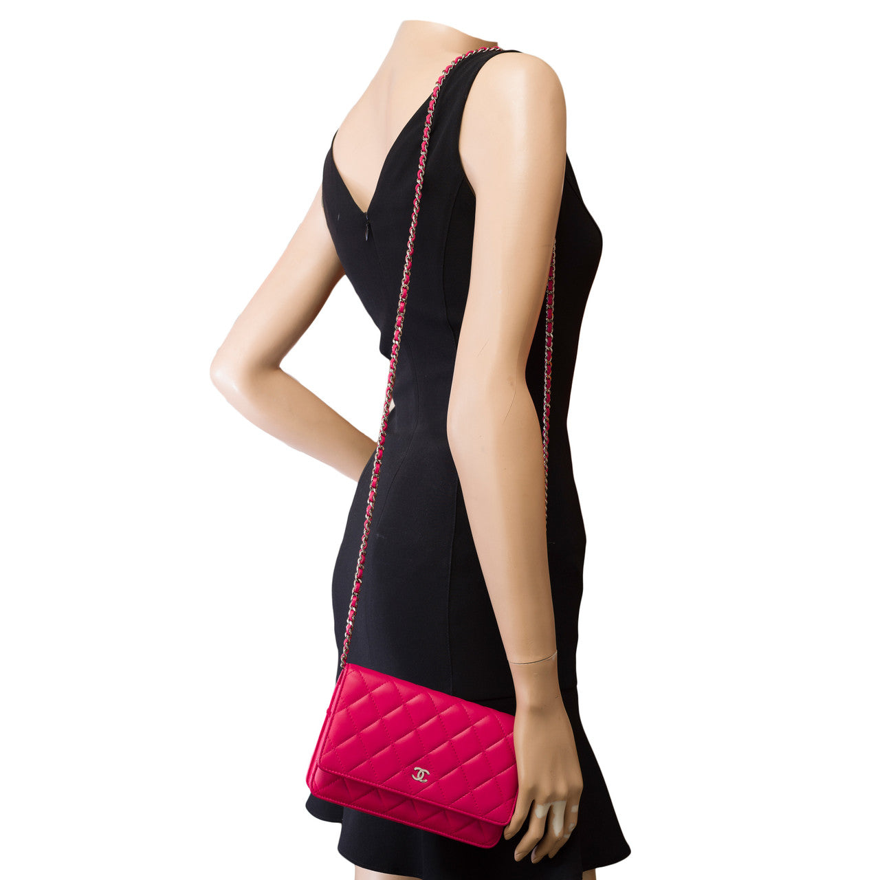 Sac CHANEL Wallet on Chain en Cuir Rose - 103069