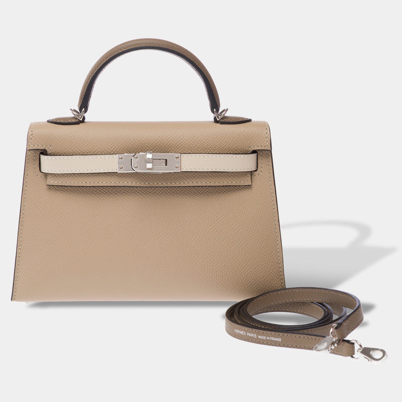 Sac HERMES Kelly Mini en Cuir Étoupe - 103177