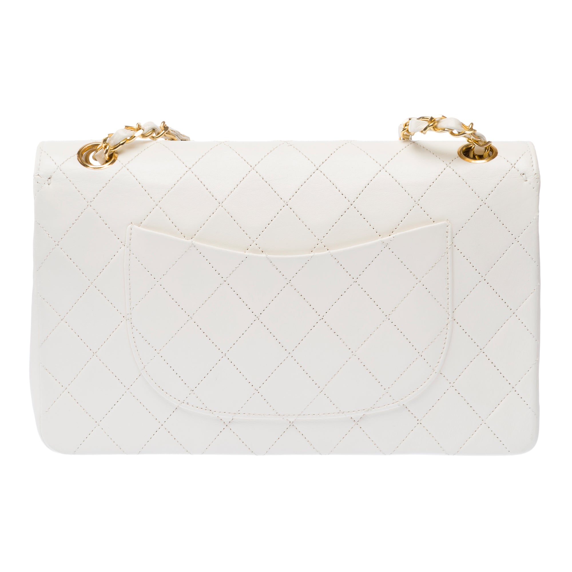 Sac CHANEL Timeless/Classique en Cuir Blanc - 103057