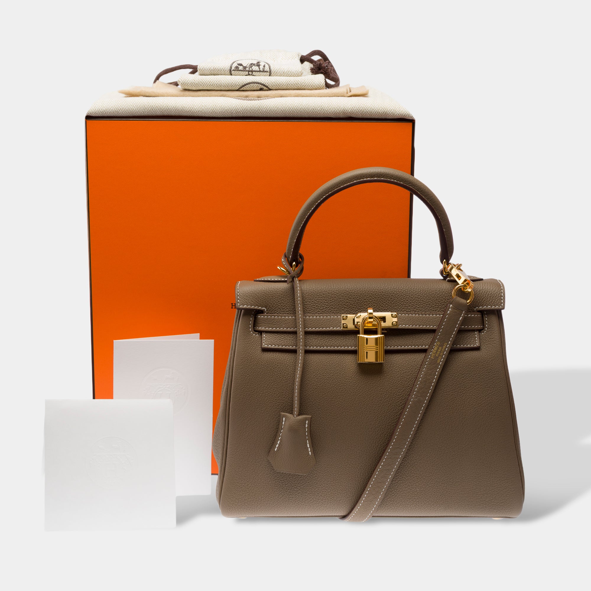 HERMES Kelly 25 Bag in Tufted Leather - 103178