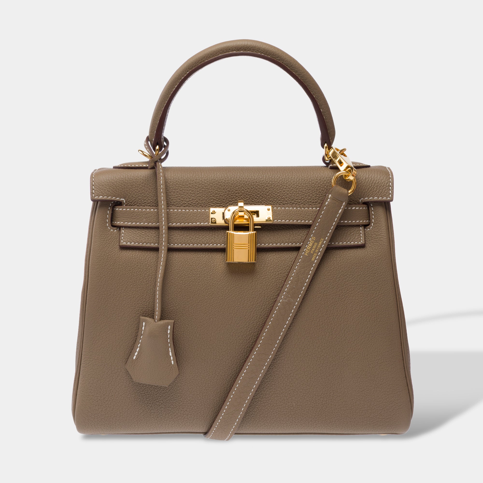 HERMES Kelly 25 Bag in Tufted Leather - 103178