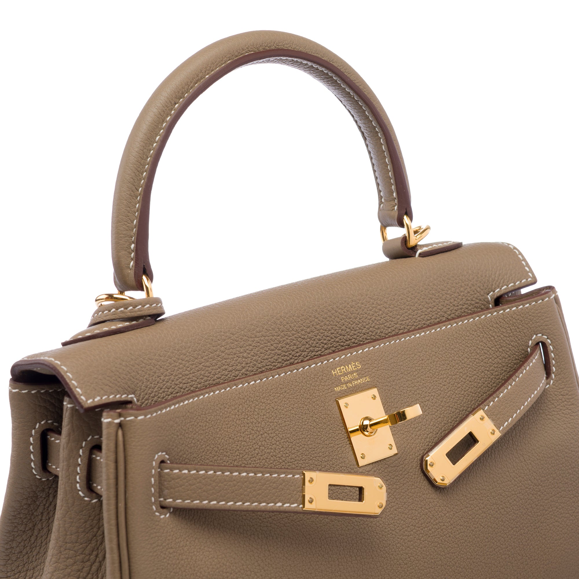 HERMES Kelly 25 Bag in Tufted Leather - 103178