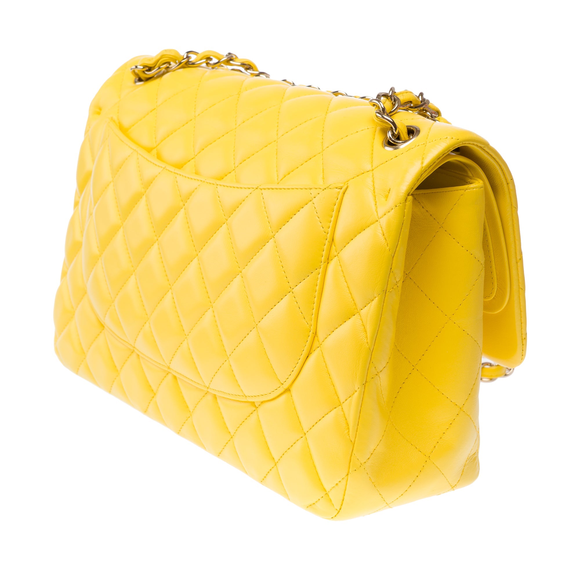 Sac CHANEL Timeless/Classique en Cuir Jaune - 103158