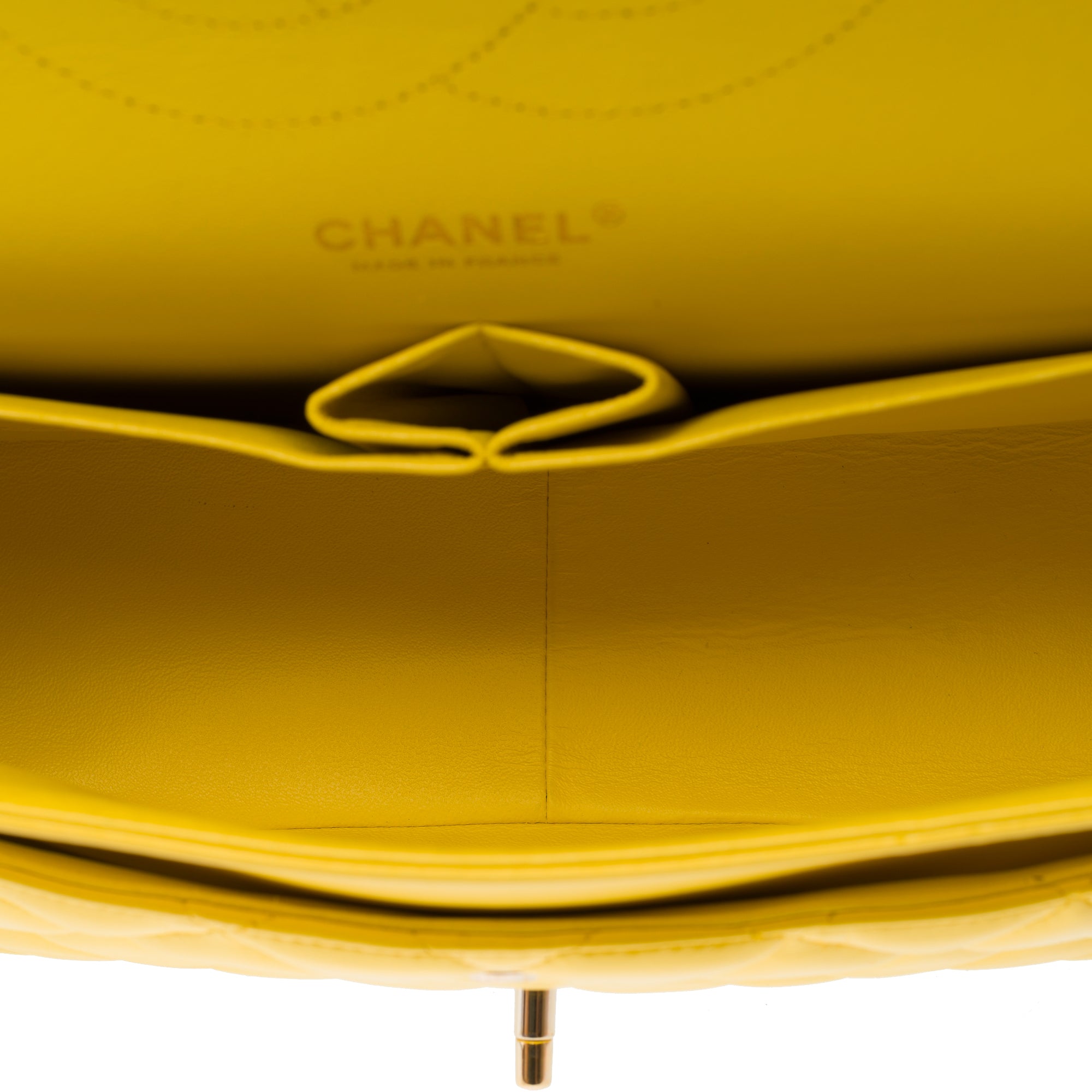 Sac CHANEL Timeless/Classique en Cuir Jaune - 103158
