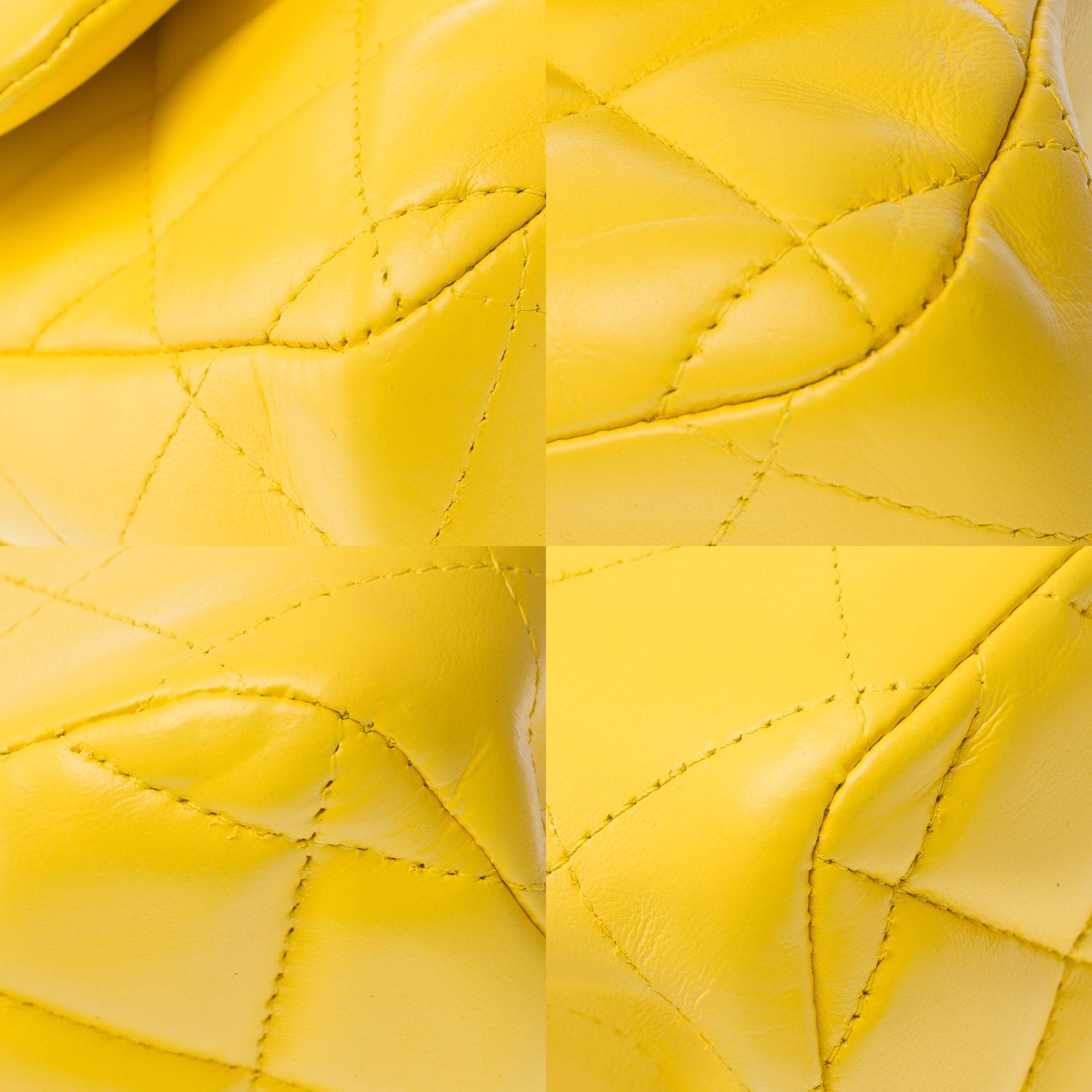 Sac CHANEL Timeless/Classique en Cuir Jaune - 103158