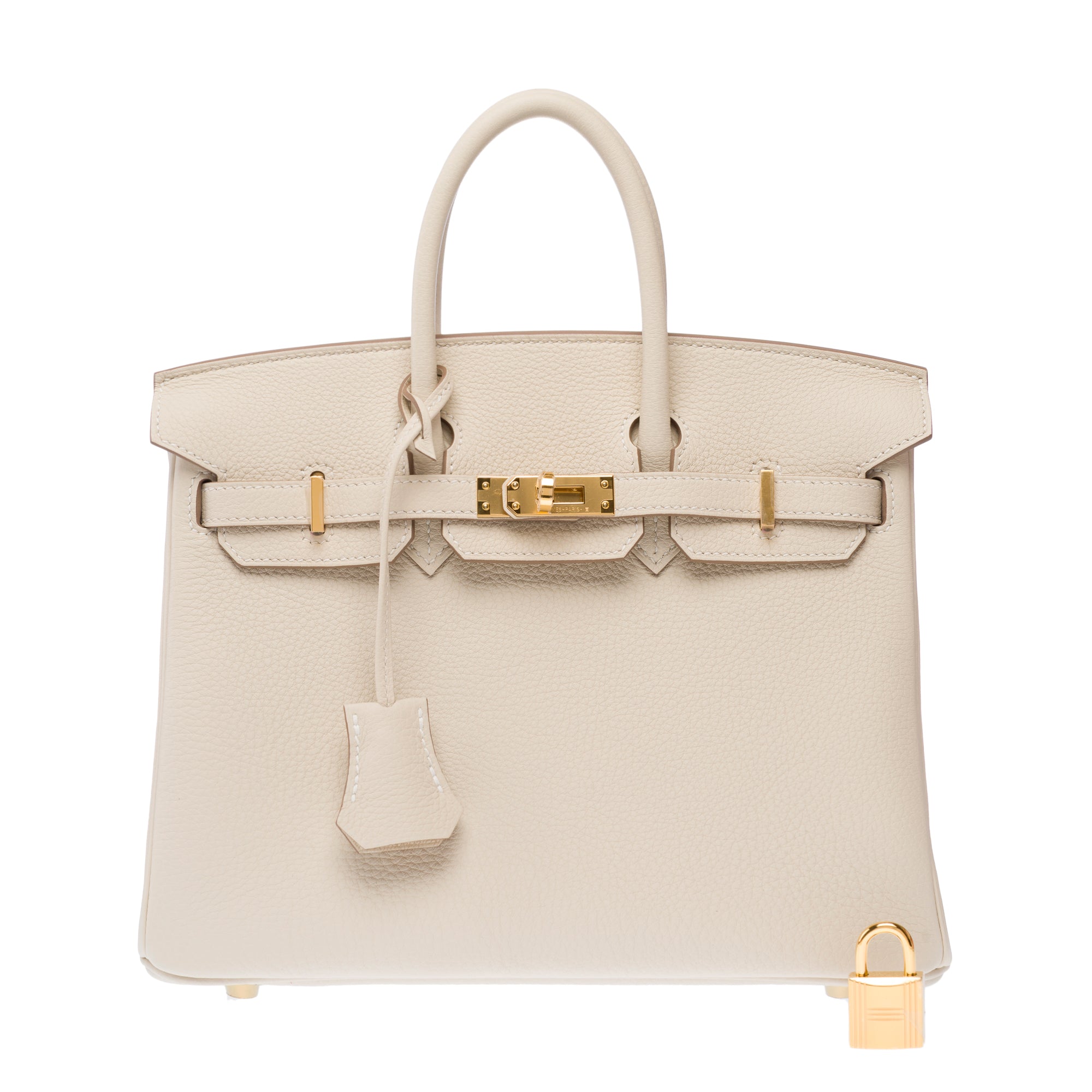 Sac HERMES Birkin 25 en Cuir Blanc - 103187