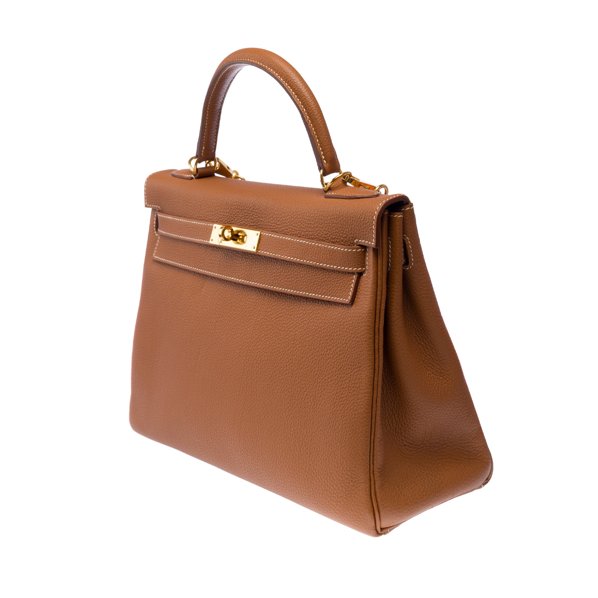 Sac HERMES Kelly 32 en Cuir Doré - 103188