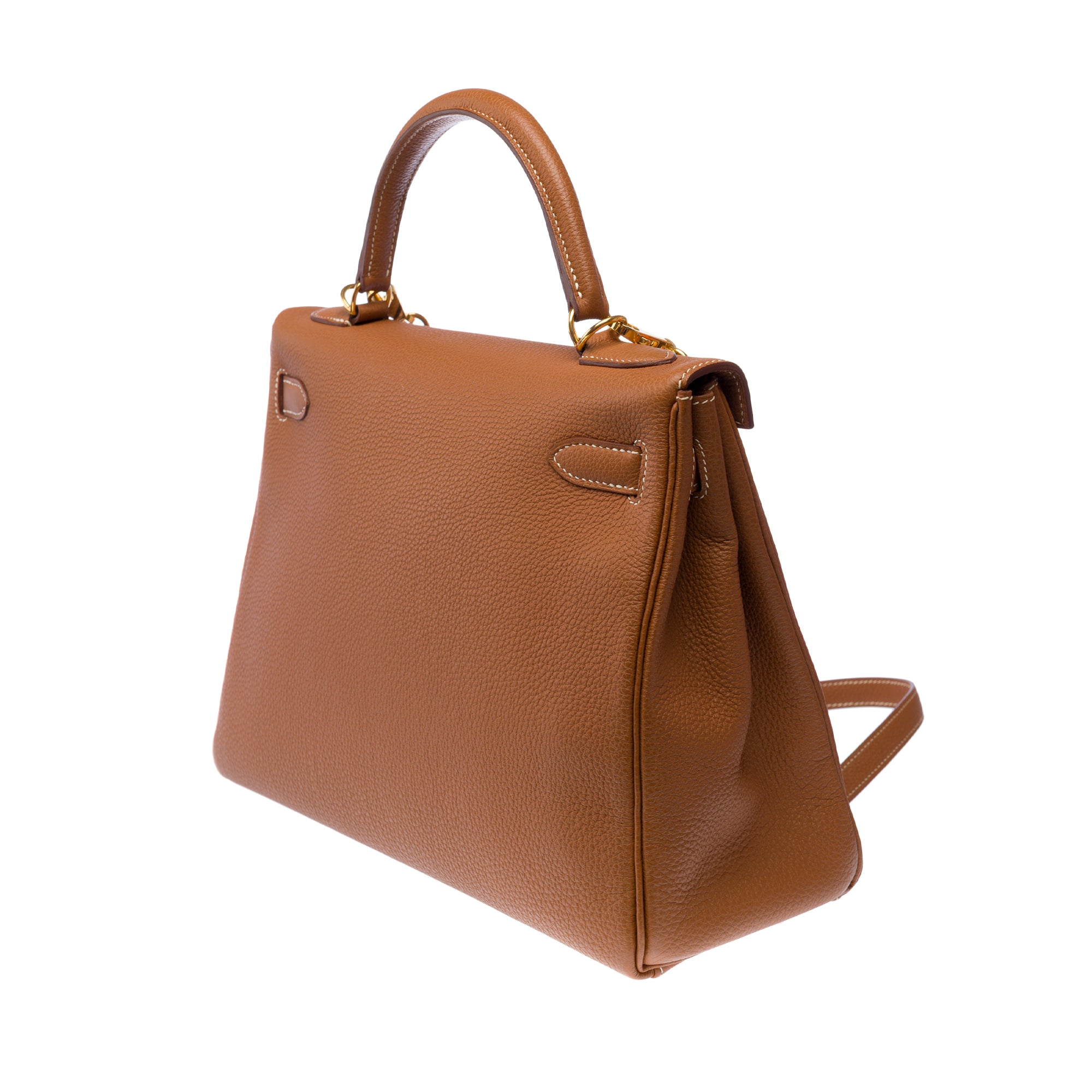 Sac HERMES Kelly 32 en Cuir Doré - 103188
