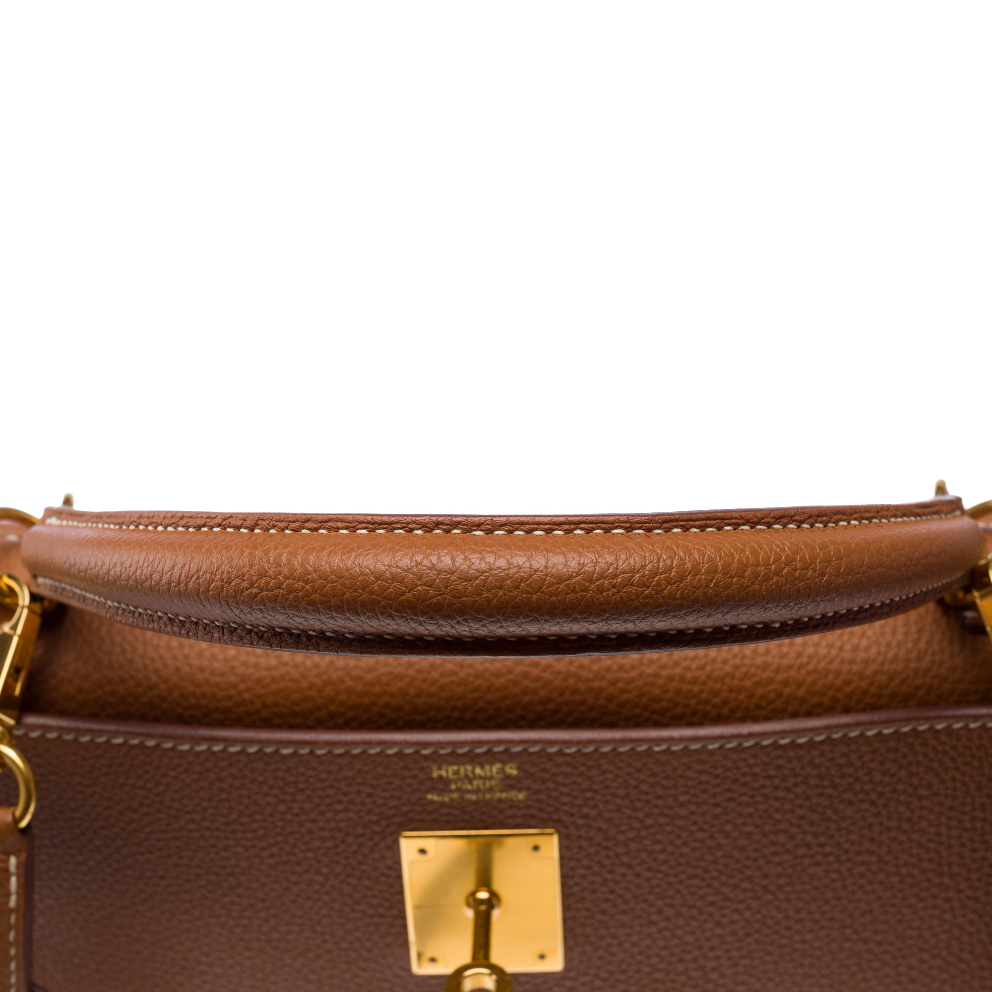 Sac HERMES Kelly 32 en Cuir Doré - 103188