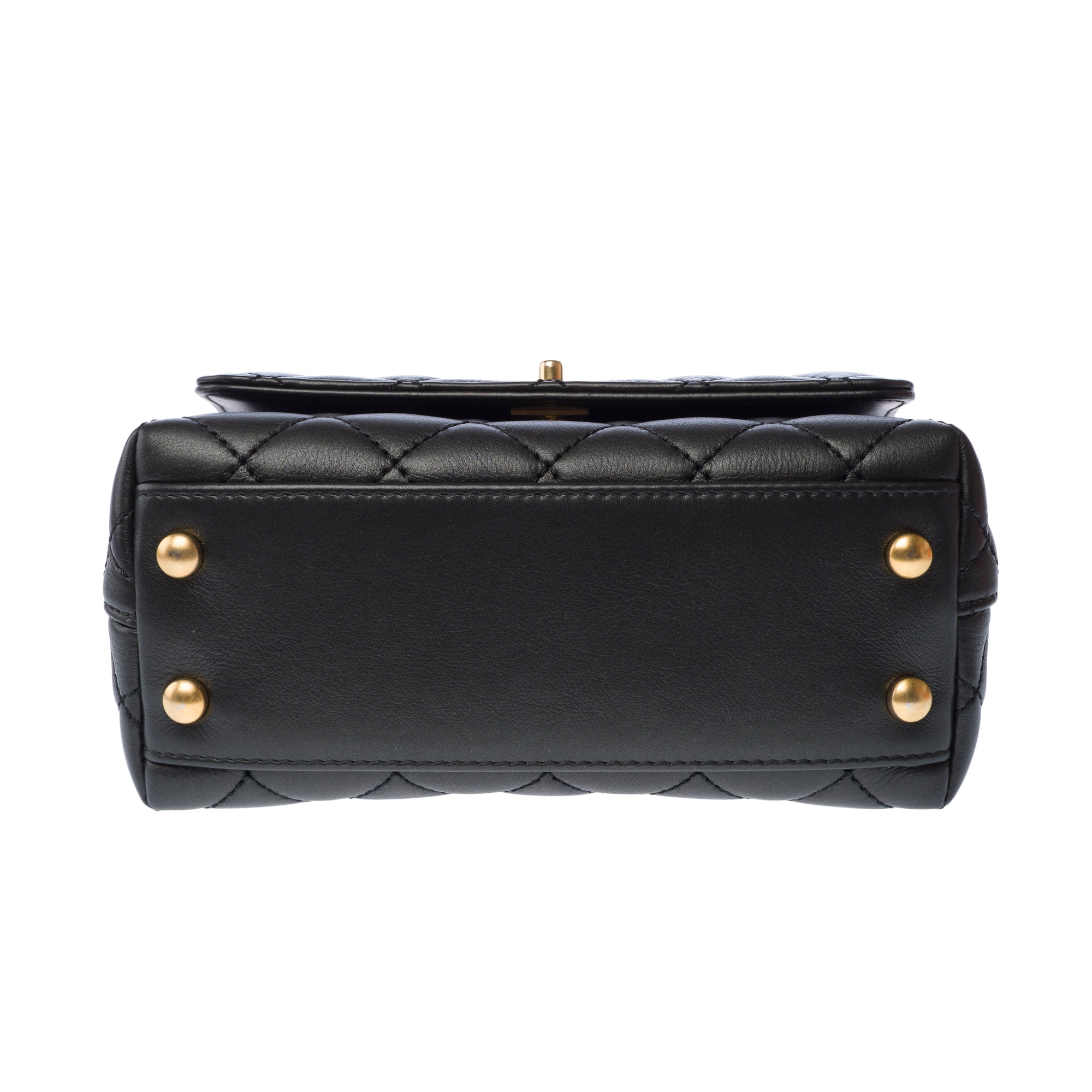 Sac CHANEL Coco Handle en Cuir Noir - 103186