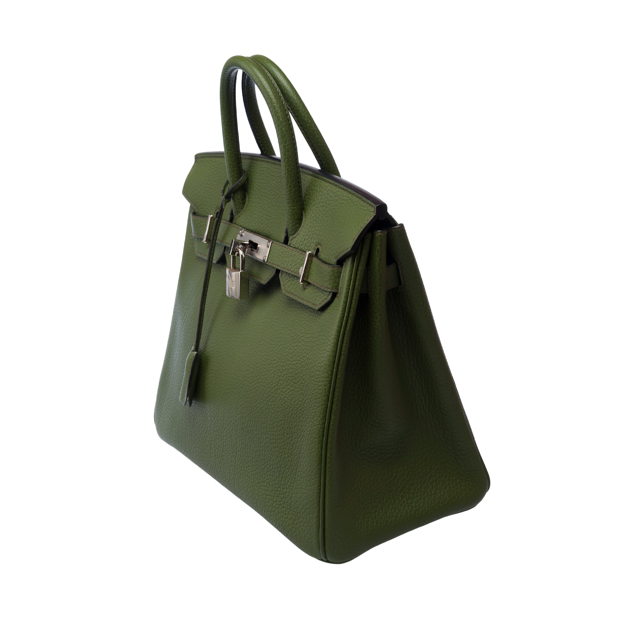 Sac HERMES Haut a Courroies en Cuir Vert - 103191