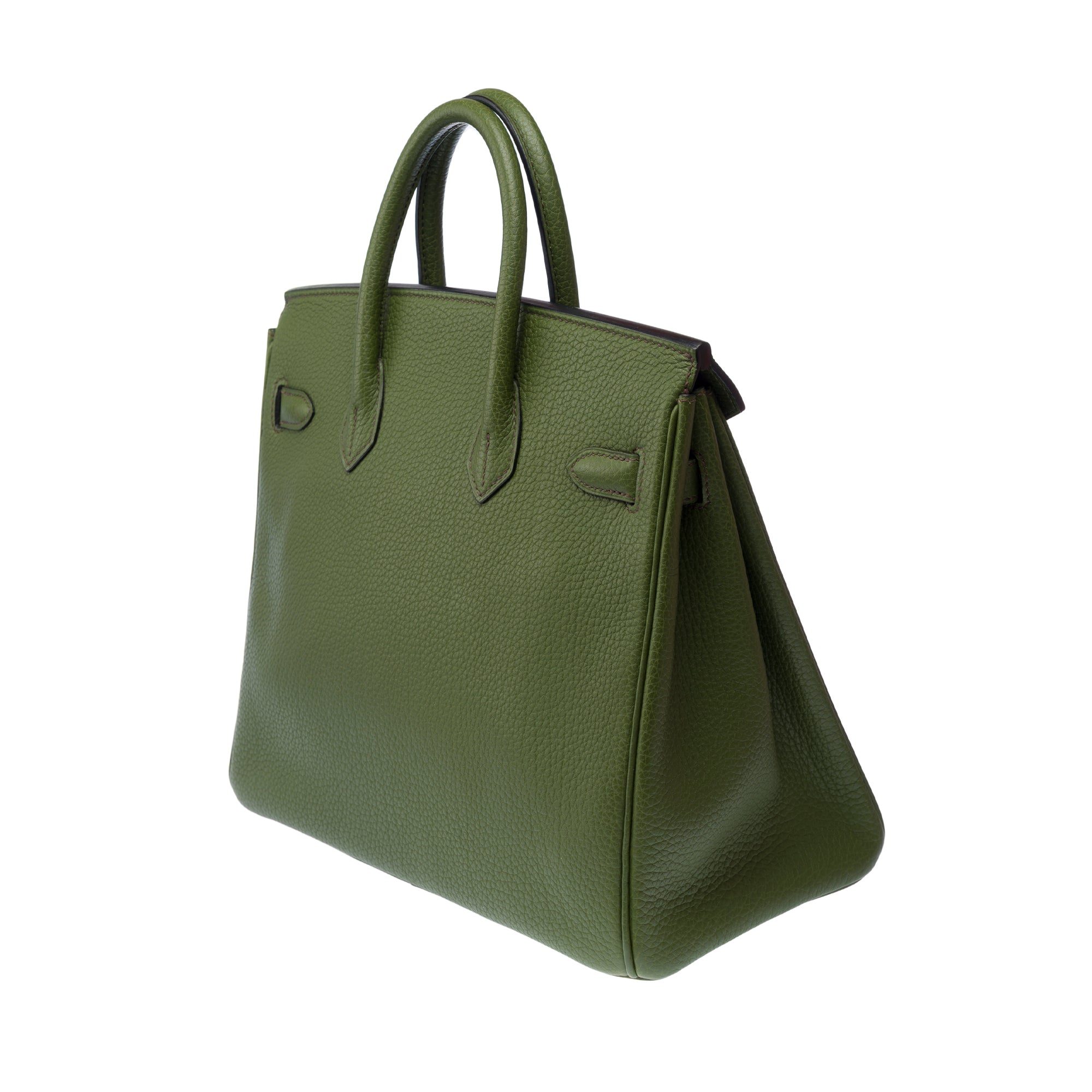 Sac HERMES Haut a Courroies en Cuir Vert - 103191