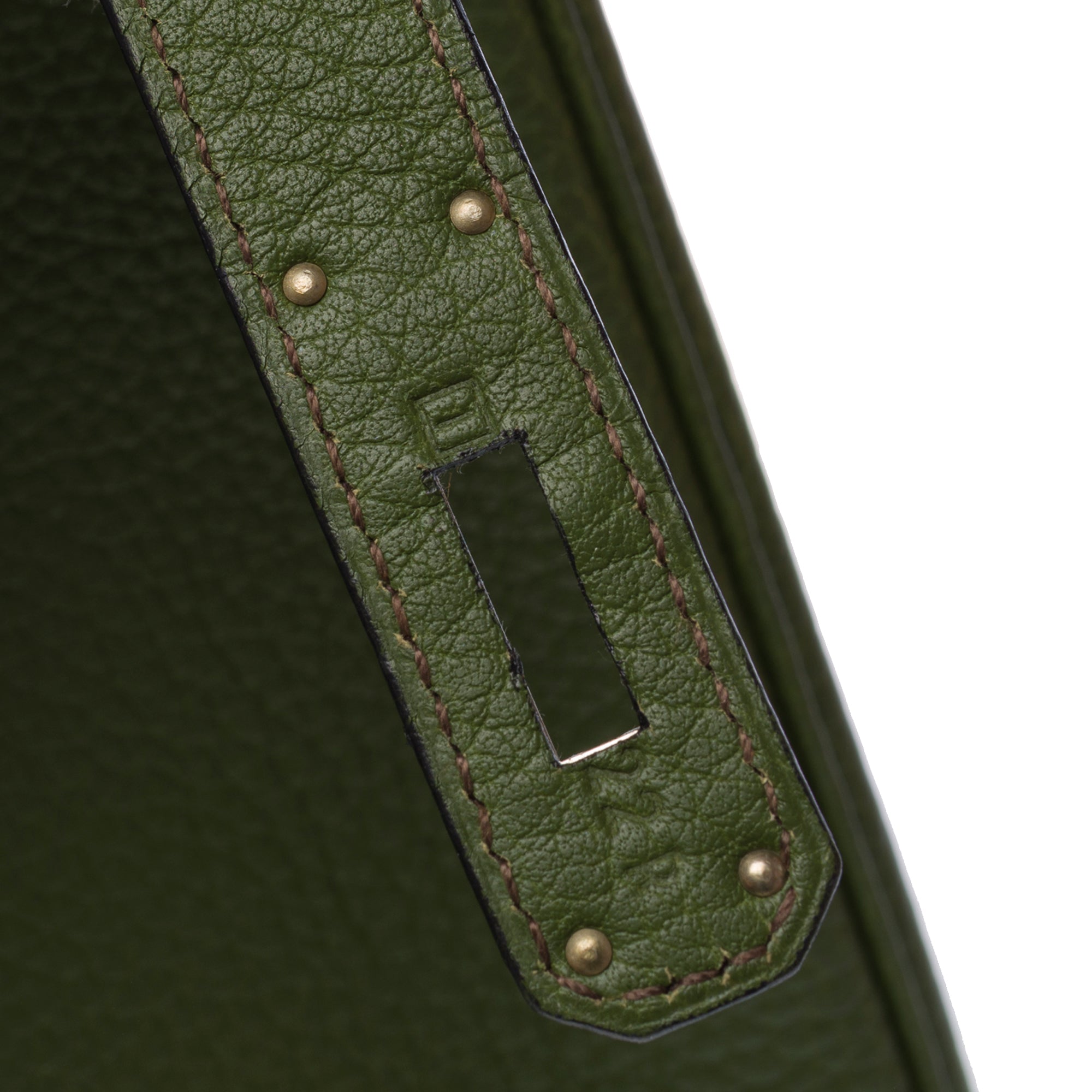 Sac HERMES Haut a Courroies en Cuir Vert - 103191