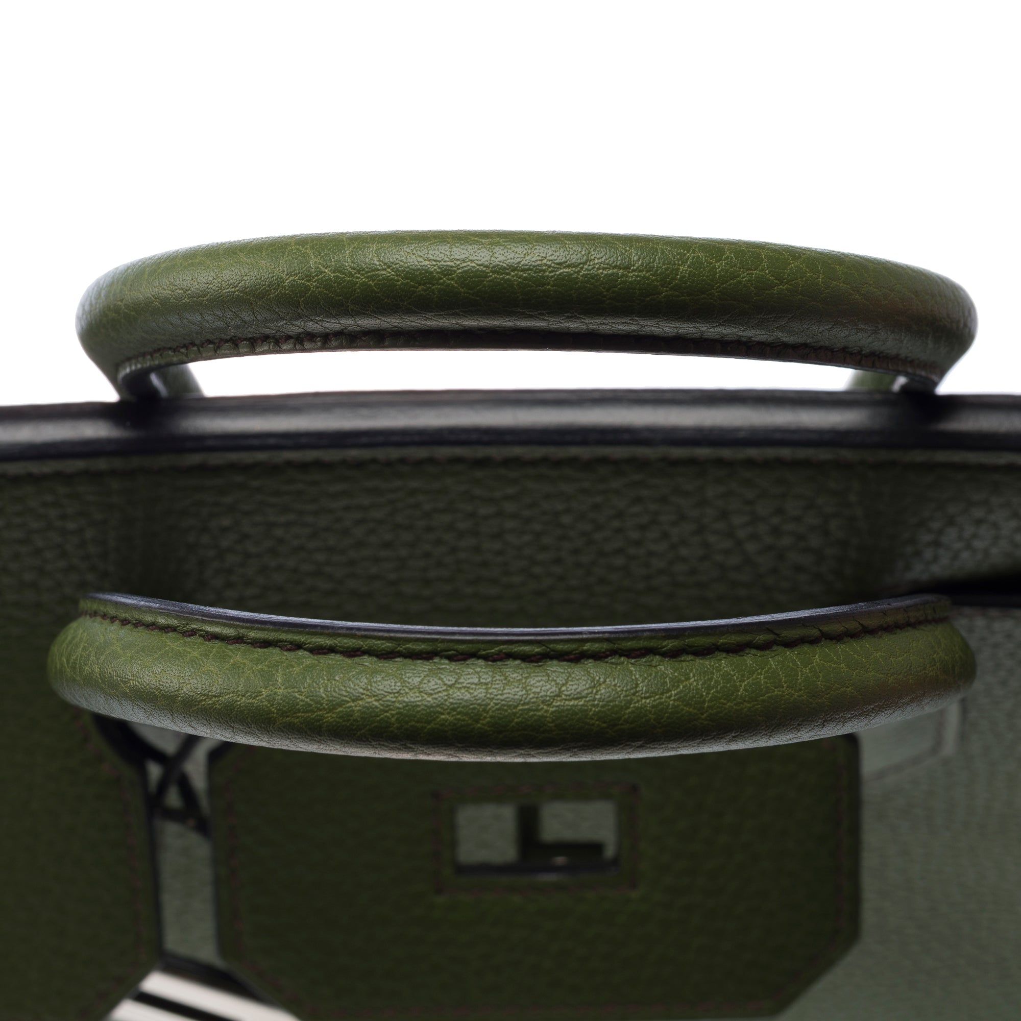 Sac HERMES Haut a Courroies en Cuir Vert - 103191