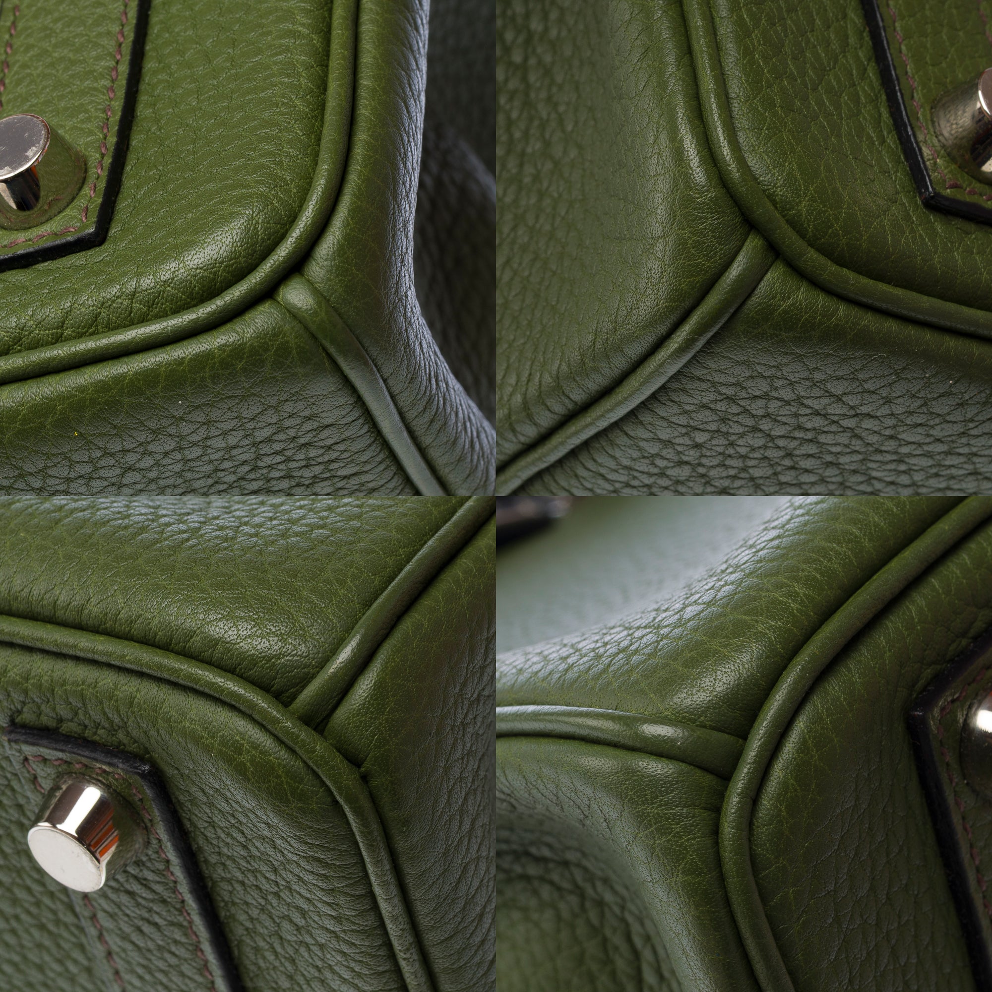 Sac HERMES Haut a Courroies en Cuir Vert - 103191