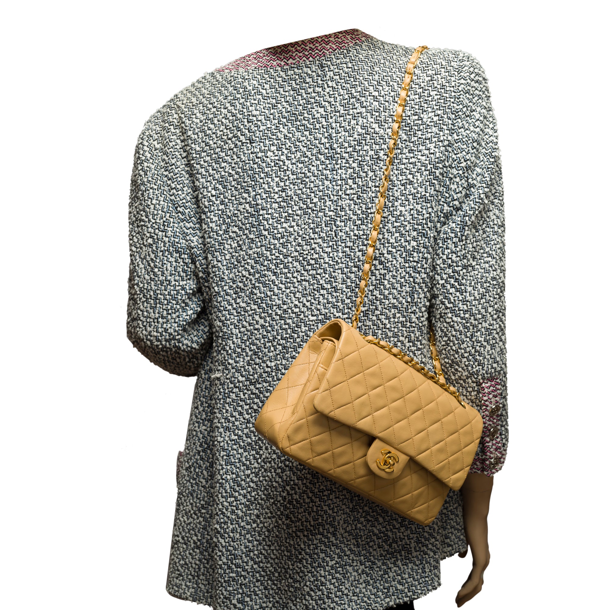 Sac CHANEL Timeless/Classique en Cuir Beige - 103204